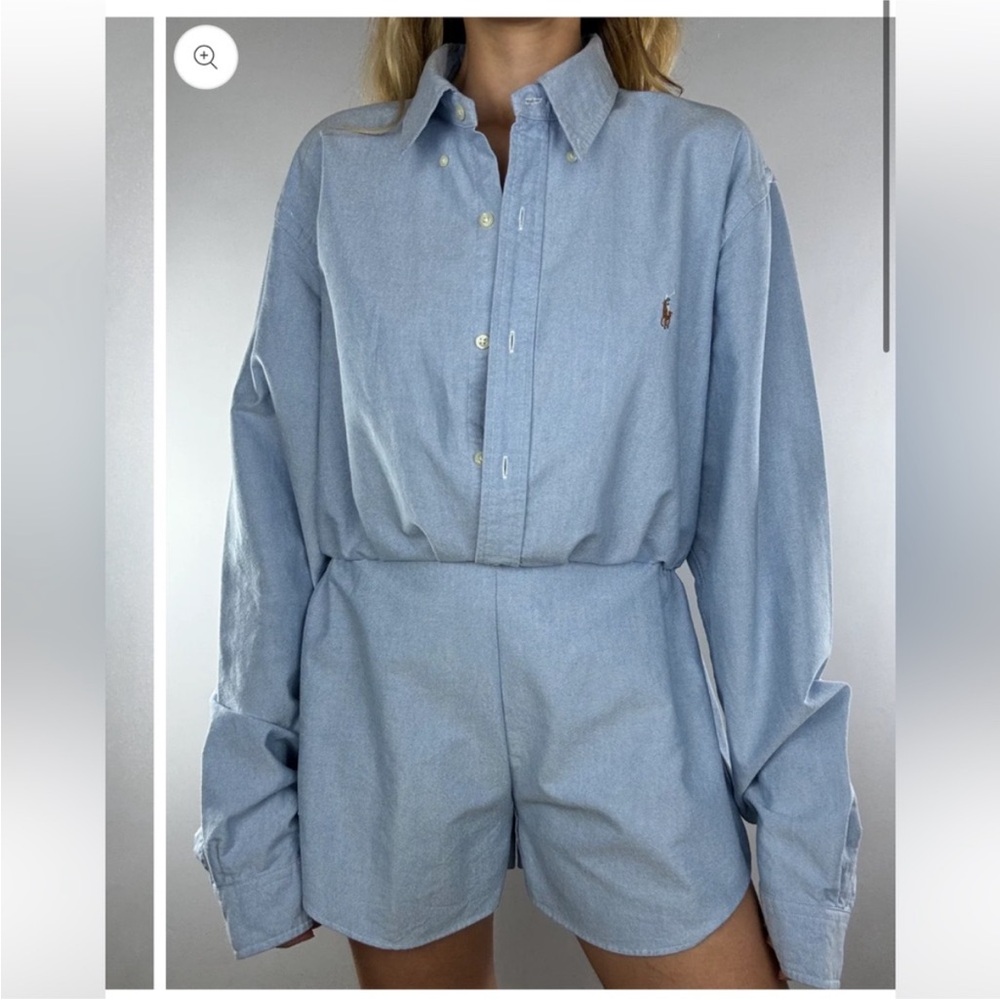 Ralph Lauren Upcycled Light Blue Jumpsuit (from men's button down) - Picture 4 of 4